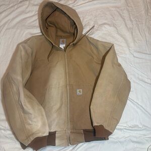 Carhartt Brown Hooded Work Jacket men’s LARGE